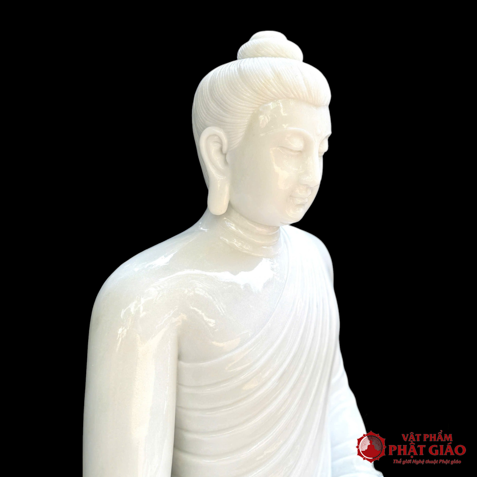 Tượng Phật Thích Ca Mâu Ni Tĩnh Tâm Bằng Ngọc Hán Bạch, Cao 75cm vppg 3 Tuong Phat Thich Ca Mau Ni Tinh Tam Bang Ngoc Han Bach Cao 75cm vppg 3