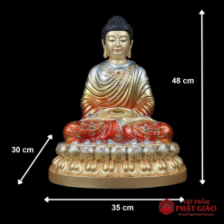 Tuong Phat Thich Ca Ngoi Tinh Tam Bang Dong Son Do Cao 40cm 48cm vppg 5