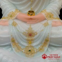 Tuong Phat Thich Ca Tinh Tam Bot Da De Sen 8 Canh Xanh Thien Thanh Vien Vang vppg 2 1