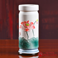 Bộ Đồ Thờ Gốm Sứ Tạo Hình Hoa Sen Đỏ Trang Nhã 18 bo do tho gom su tao hinh hoa sen do trang nha 17