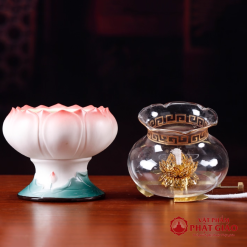 Bộ Đồ Thờ Gốm Sứ Tạo Hình Hoa Sen Đỏ Trang Nhã 12 bo do tho gom su tao hinh hoa sen do trang nha 19