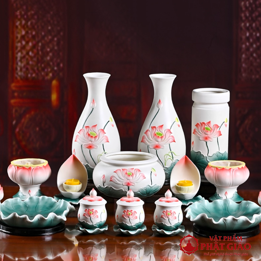 bo-do-tho-gom-su-tao-hinh-hoa-sen-do-trang-nha-2 bo do tho gom su tao hinh hoa sen do trang nha 2