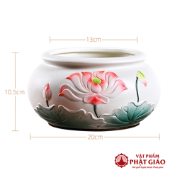 Bộ Đồ Thờ Gốm Sứ Tạo Hình Hoa Sen Đỏ Trang Nhã 6 bo do tho gom su tao hinh hoa sen do trang nha 6