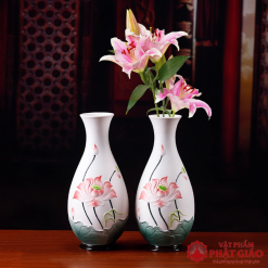 Bộ Đồ Thờ Gốm Sứ Tạo Hình Hoa Sen Đỏ Trang Nhã 8 bo do tho gom su tao hinh hoa sen do trang nha 9