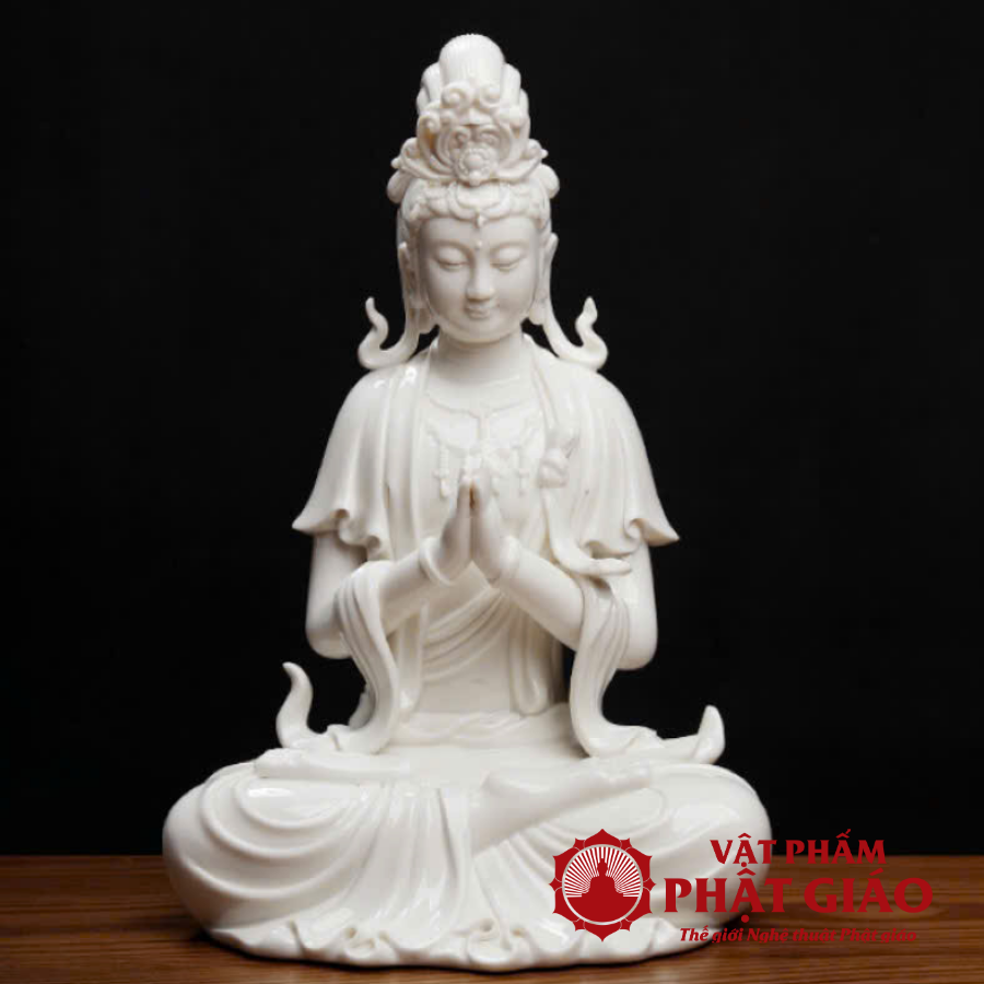 Tượng Bồ Tát Quan Âm Decor Chất Liệu Sứ Trắng, Cao 33cm 5 Tuong Bo Tat Quan Am Decor Chat Lieu Su Trang Cao 33cm 3