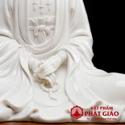 Tượng Bồ Tát Quan Âm Decor Chất Liệu Sứ Trắng, Cao 33cm 2 Tuong Phat Quan Am Tinh Tu Chat Lieu Su Trang Cao 295cm 2