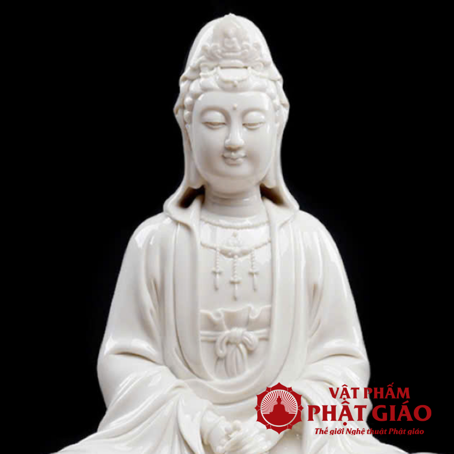 Tượng Phật Quan Âm Tịnh Tự Chất Liệu Sứ Trắng, Cao 29,5cm 3 Tuong Phat Quan Am Tinh Tu Chat Lieu Su Trang Cao 295cm 3