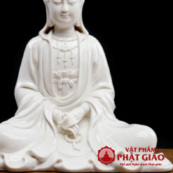 Tượng Bồ Tát Quan Âm Decor Chất Liệu Sứ Trắng, Cao 33cm 4 Tuong Phat Quan Am Tinh Tu Chat Lieu Su Trang Cao 295cm 4