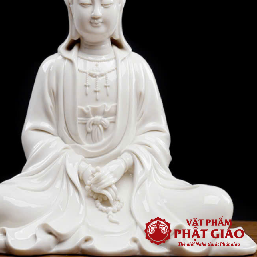 Tượng Phật Quan Âm Tịnh Tự Chất Liệu Sứ Trắng, Cao 29,5cm 4 Tuong Phat Quan Am Tinh Tu Chat Lieu Su Trang Cao 295cm 4