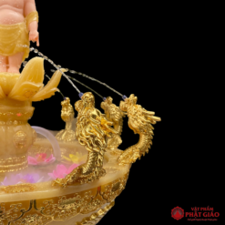 Chậu Tắm Phật Cửu Long Hoa Sen Bột Đá Thạch Anh - Ảnh 4