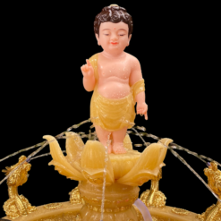 Chậu Tắm Phật Cửu Long Hoa Sen Bột Đá Thạch Anh - Ảnh 2