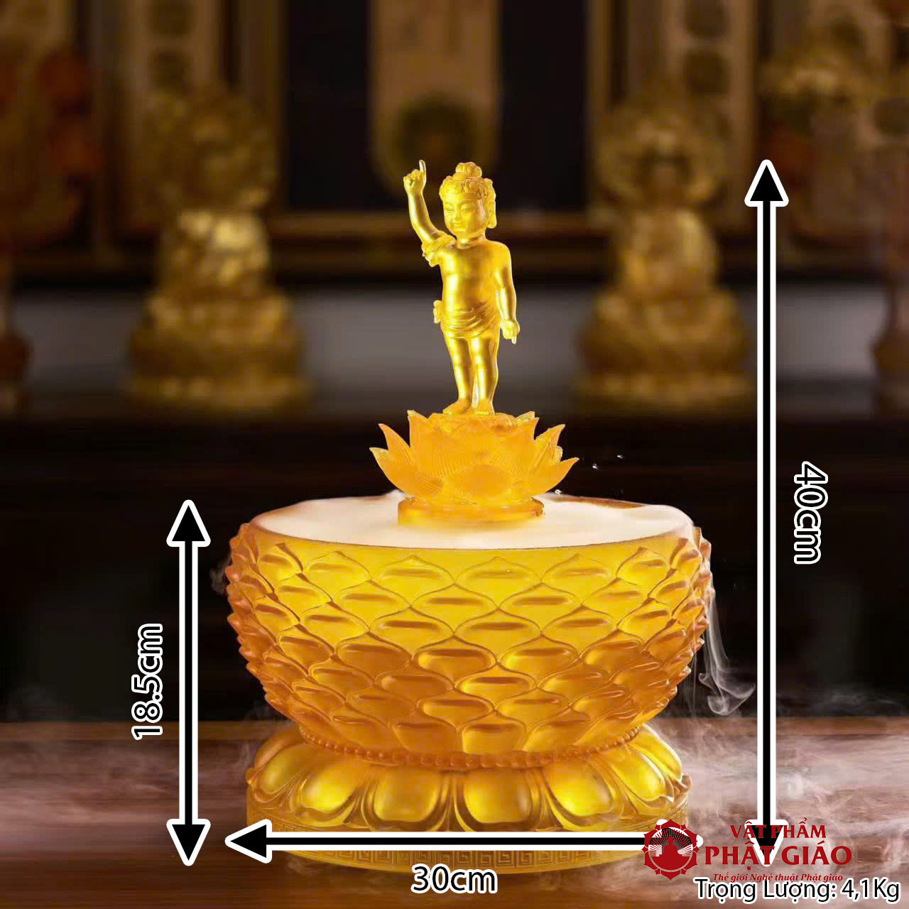 Bộ Chậu Tắm Phật Hoa Sen Composite Giả Lưu Ly, Đường Kính 30cm, 55cm 18 bo chau tam phat hoa sen thuy luu ly duong kinh 30cm 55cm 6