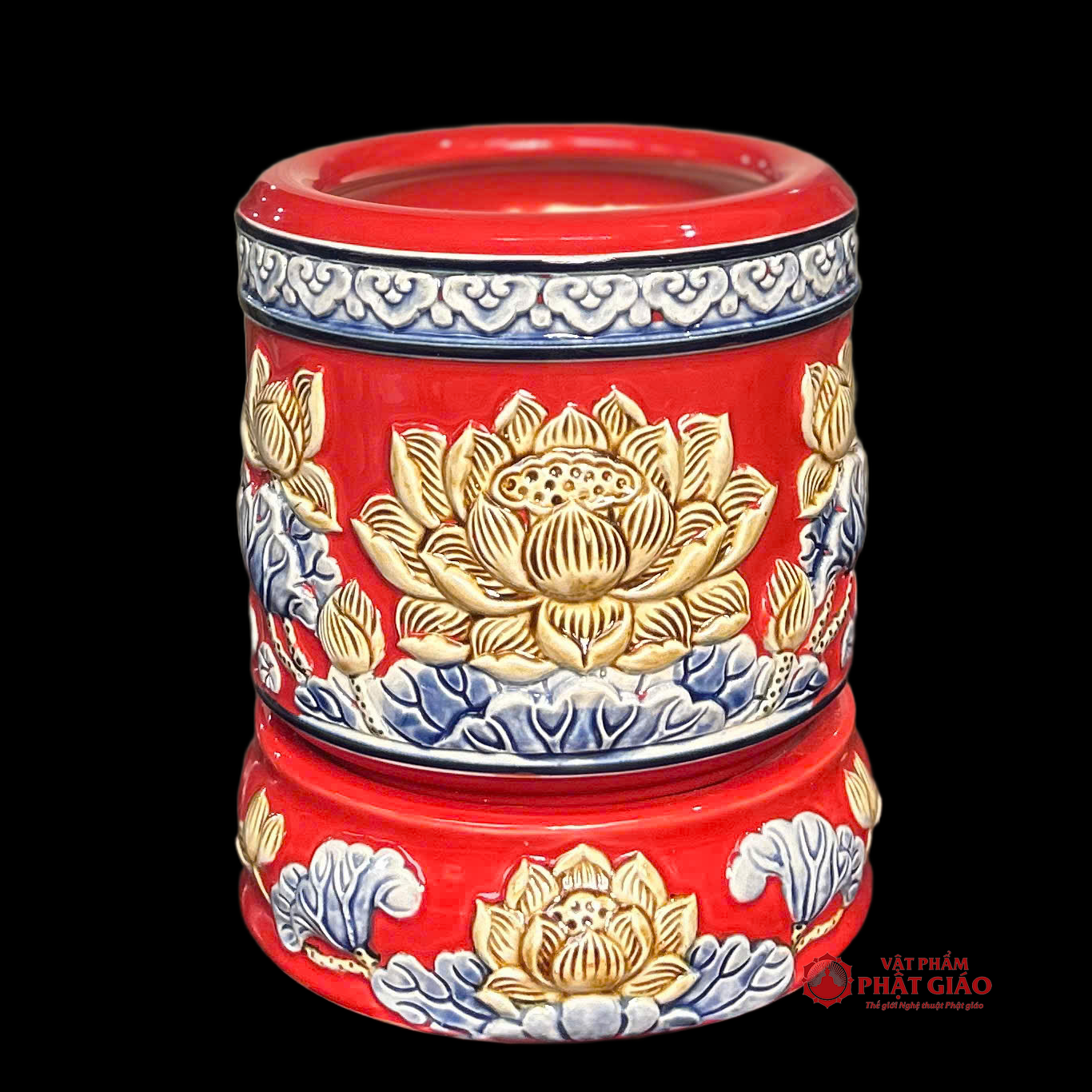 Bát Hương Bát Tràng Màu Đỏ, Kích Cỡ Từ 14cm-20cm 12 Bát hương Bát Tràng màu đỏ – chi tiết sản phẩm