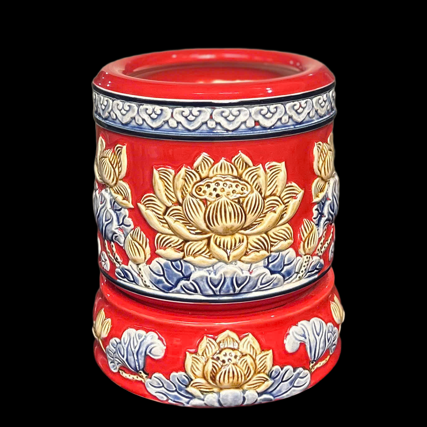 Bát Hương Bát Tràng Màu Đỏ, Kích Cỡ Từ 14cm-20cm 1 Bát Hương Bát Tràng Màu Đỏ, Kích Cỡ Từ 14cm-20cm
