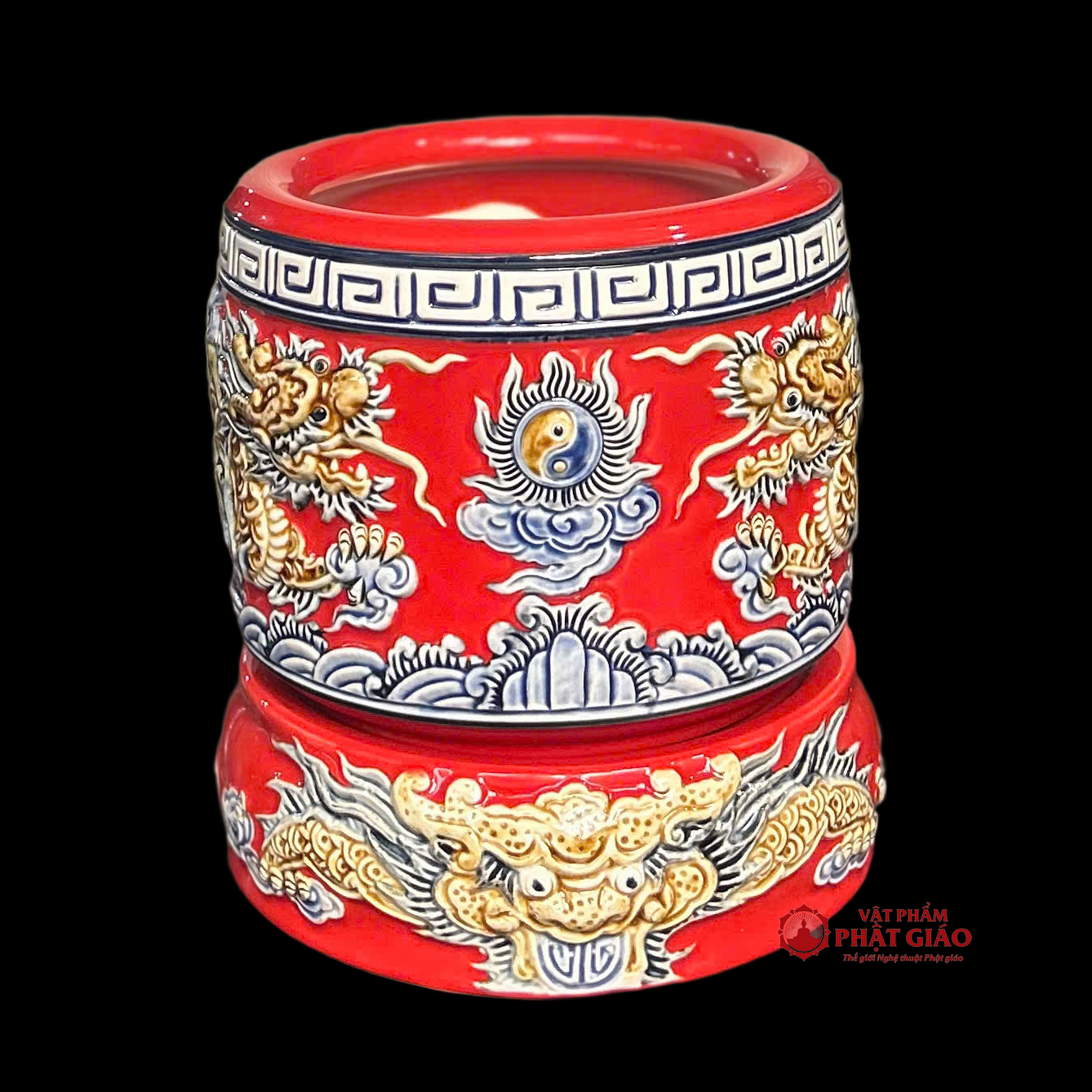 Bát Hương Bát Tràng Màu Đỏ, Kích Cỡ Từ 14cm-20cm 3 Bát Hương Bát Tràng Màu Đỏ, Kích Cỡ Từ 14cm-20cm - Ảnh 3
