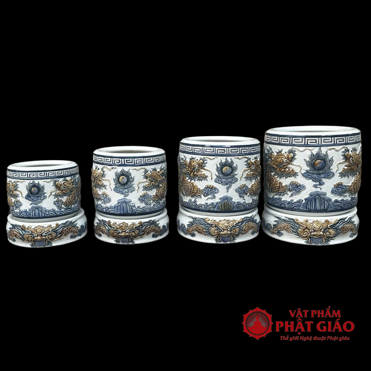 Bát Hương Bát Tràng Màu Trắng Xanh, Kích Cỡ Từ 14cm-20cm 14 Bát hương Bát Tràng màu trắng xanh – hình ảnh thực tế