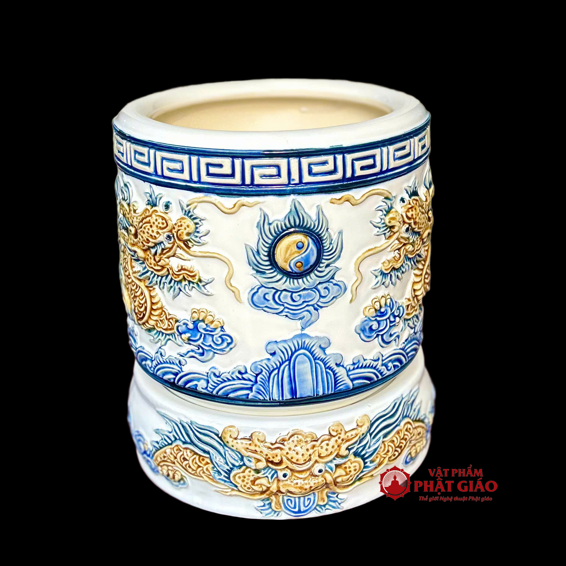 Bát Hương Bát Tràng Màu Trắng Xanh, Kích Cỡ Từ 14cm-20cm 3 Bát Hương Bát Tràng Màu Trắng Xanh, Kích Cỡ Từ 14cm-20cm - Ảnh 3