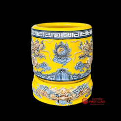 Bát Hương Bát Tràng Màu Vàng, Kích Cỡ Từ 14cm-20cm - Ảnh 2