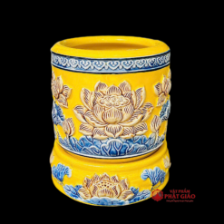 Bát Hương Bát Tràng Màu Vàng, Kích Cỡ Từ 14cm-20cm - Ảnh 3