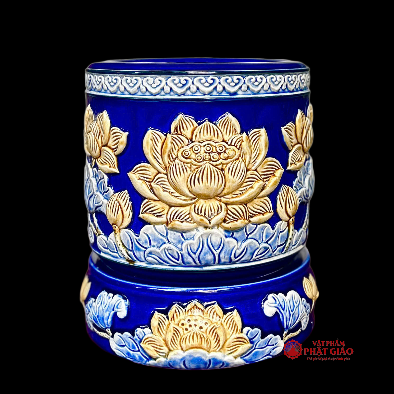 Bát Hương Gốm Sứ Bát Tràng Men Màu Xanh Dương, Nhiều Kích Cỡ 2 Bát Hương Gốm Sứ Bát Tràng Men Màu Xanh Dương, Nhiều Kích Cỡ - Ảnh 2