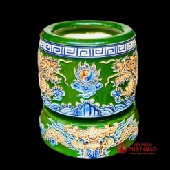 Bát Hương Bát Tràng Màu Xanh Lá Cây, Kích Cỡ Từ 14cm-20cm - Ảnh 2