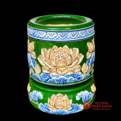 Bát Hương Bát Tràng Màu Xanh Lá Cây, Kích Cỡ Từ 14cm-20cm - Ảnh 4