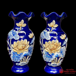 Lọ Hoa Gốm Sứ Bát Tràng Men Màu Xanh Dương, Cao 25cm, 30cm - Ảnh 4