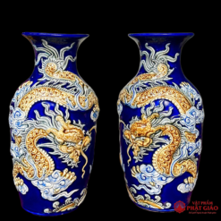 Lọ Hoa Gốm Sứ Bát Tràng Men Màu Xanh Dương, Cao 25cm, 30cm - Ảnh 5