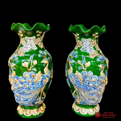Lọ Hoa Bát Tràng Men Màu Xanh Lục, Kích Cỡ Từ 25cm-30cm - Ảnh 2