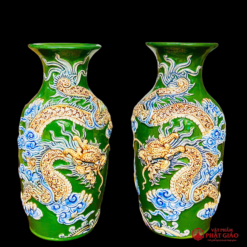 Lọ Hoa Bát Tràng Men Màu Xanh Lục, Kích Cỡ Từ 25cm-30cm - Ảnh 4