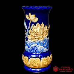 Ống Đựng Hương Màu Xanh Dương Gốm Sứ Bát Tràng, Kích Cỡ Từ 18cm-22cm - Ảnh 2