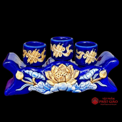 Bộ Kỷ Ngai 3 Chén Gốm Sứ Men Màu Xanh Dương 8 Bộ Kỷ Ngai 3 Chén Gốm Sứ Men Màu Xanh Dương - Ảnh 2