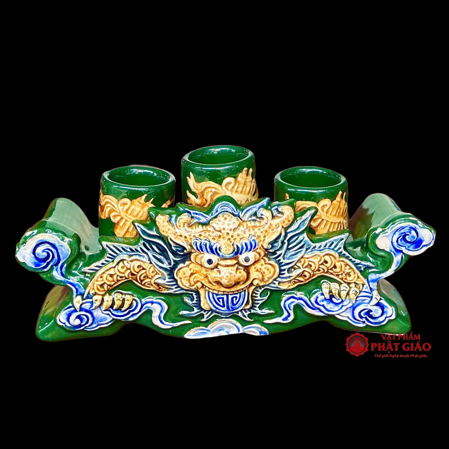 Bộ Kỷ Ngai 3 Chén Gốm Sứ Men Màu Xanh Lá 3 Bộ Kỷ Ngai 3 Chén Gốm Sứ Men Màu Xanh Lá - Ảnh 3