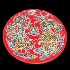 Bộ Mâm Bồng Gốm Sứ Bát Tràng Men Màu Đỏ, Nhiều Kích Cỡ