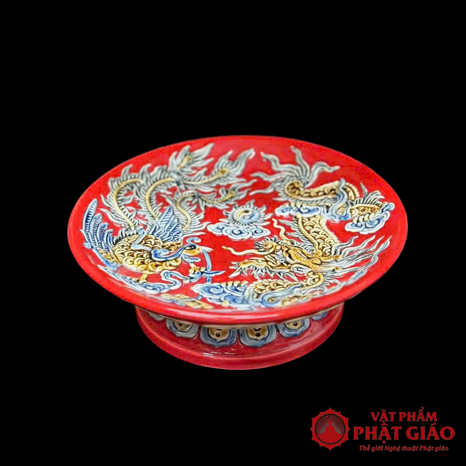 Bộ Mâm Bồng Gốm Sứ Bát Tràng Men Màu Đỏ, Nhiều Kích Cỡ 3 Bộ Mâm Bồng Gốm Sứ Bát Tràng Men Màu Đỏ, Nhiều Kích Cỡ - Ảnh 3