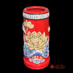 Ống Đựng Hương Màu Đỏ Gốm Sứ Bát Tràng, Kích Cỡ Từ 18cm-22cm 10 Ống Đựng Hương Màu Đỏ Gốm Sứ Bát Tràng, Kích Cỡ Từ 18cm-22cm - Ảnh 4