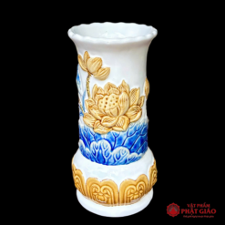 Ống Đựng Hương Gốm Sứ Bát Tràng Men Màu Trắng - Ảnh 3