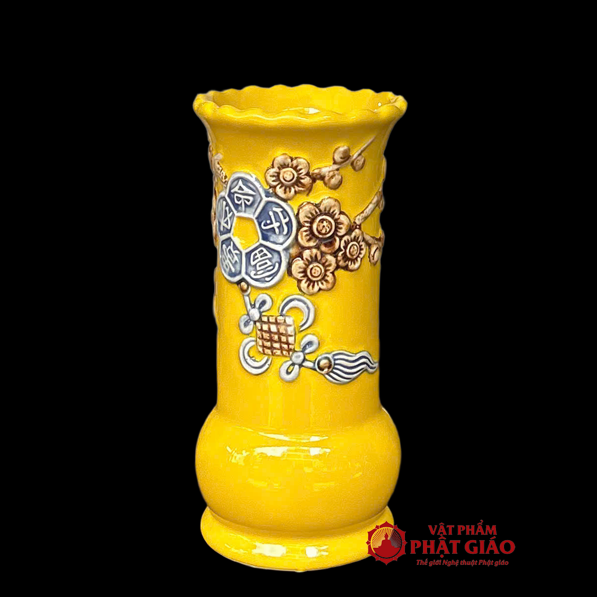 Ống Đựng Hương Màu Vàng Gốm Sứ Bát Tràng, Kích Cỡ Từ 18cm-22cm 3 Ống Đựng Hương Màu Vàng Gốm Sứ Bát Tràng, Kích Cỡ Từ 18cm-22cm - Ảnh 3