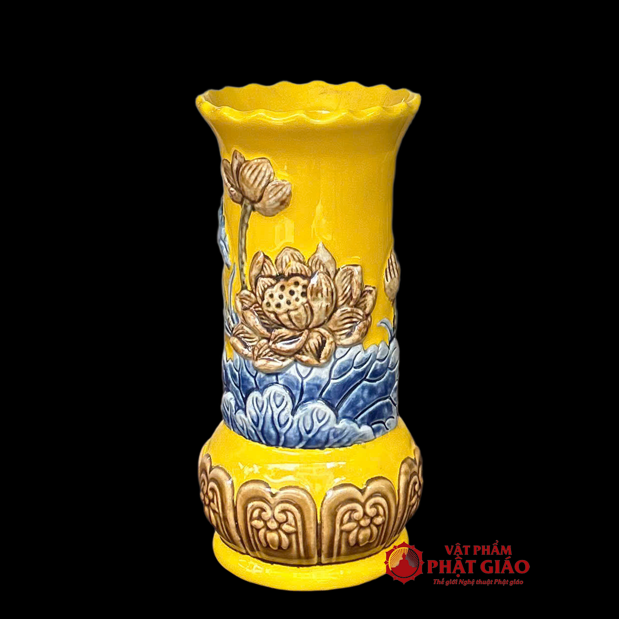 Ống Đựng Hương Màu Vàng Gốm Sứ Bát Tràng, Kích Cỡ Từ 18cm-22cm 13 Ống đựng hương màu vàng gốm sứ Bát Tràng – góc nhìn khác