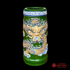 Ống Đựng Hương Gốm Sứ Bát Tràng Men Màu Xanh Lá - Ảnh 2