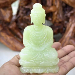 Tượng Phật Bổn Sư Thích Ca Ngọc Onyx Xanh, Cao 10cm