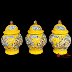 Bộ Chóe Thờ Bát Tràng Men Màu Vàng 10 Bộ Chóe Thờ Bát Tràng Men Màu Vàng - Ảnh 3