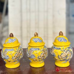 Bộ Chóe Thờ Bát Tràng Men Màu Vàng 11 Bộ Chóe Thờ Bát Tràng Men Màu Vàng - Ảnh 4