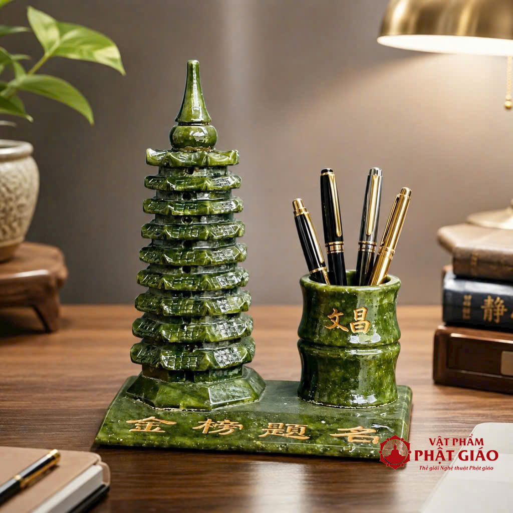 Tháp Văn Xương Kết Hợp Hộp Bút Bằng Đá Ngọc Tự Nhiên 5 Tháp Văn Xương Kết Hợp Hộp Bút Bằng Đá Ngọc Tự Nhiên - Ảnh 5