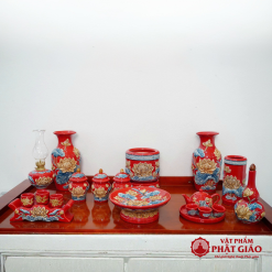 Đèn Thờ Gốm Bát Tràng Men Màu Đỏ – Đèn Dầu - Ảnh 6