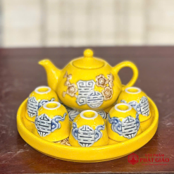 Bộ Ấm Trà Gốm Sứ Bát Tràng Cao Cấp Men Màu Vàng 13 Bộ Ấm Trà Gốm Sứ Bát Tràng Cao Cấp Men Màu Vàng - Ảnh 3