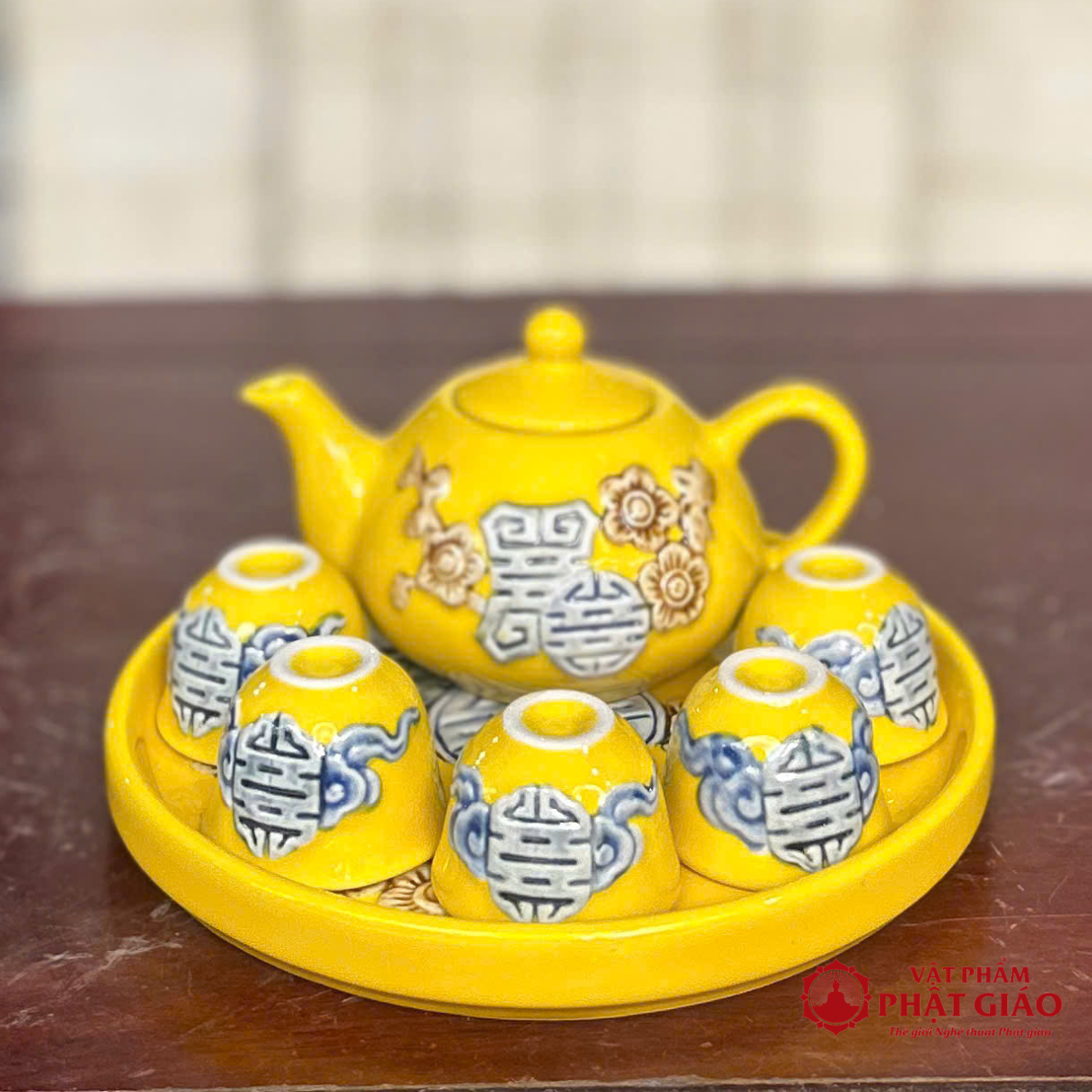 Bộ Ấm Trà Gốm Sứ Bát Tràng Cao Cấp Men Màu Vàng 3 Bộ Ấm Trà Gốm Sứ Bát Tràng Cao Cấp Men Màu Vàng - Ảnh 3