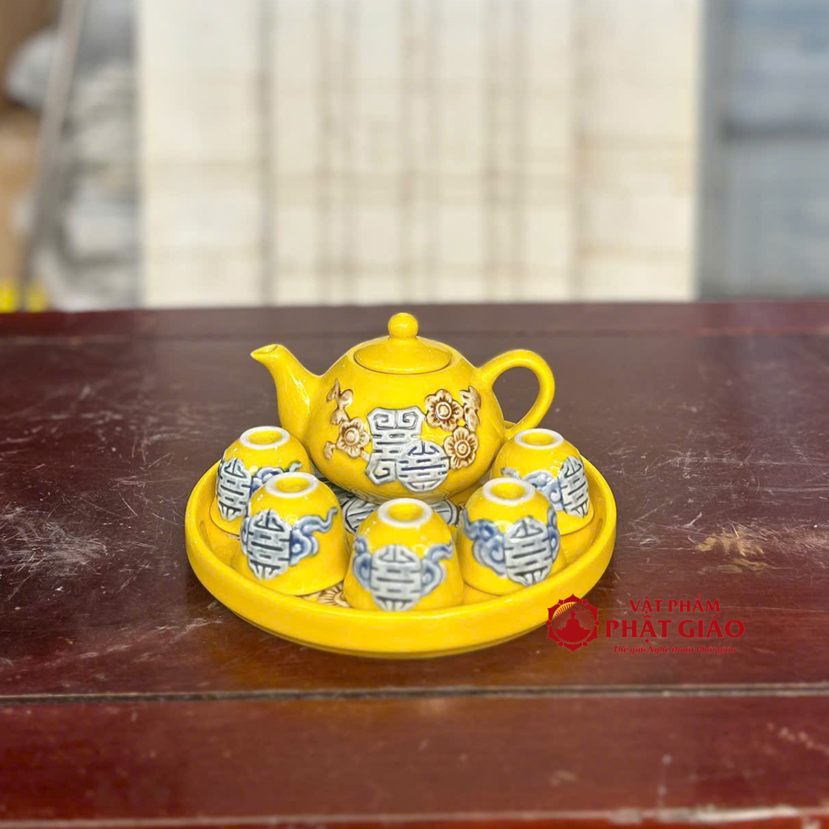 Bộ Ấm Trà Gốm Sứ Bát Tràng Cao Cấp Men Màu Vàng 4 Bộ Ấm Trà Gốm Sứ Bát Tràng Cao Cấp Men Màu Vàng - Ảnh 4