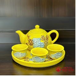 Bộ Ấm Trà Gốm Sứ Bát Tràng Cao Cấp Men Màu Vàng 16 Bộ Ấm Trà Gốm Sứ Bát Tràng Cao Cấp Men Màu Vàng - Ảnh 6