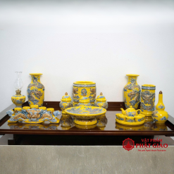 Bộ Đồ Thờ Gốm Bát Tràng Truyền Thống Men Màu Vàng 12 Bộ Đồ Thờ Gốm Bát Tràng Truyền Thống Men Màu Vàng - Ảnh 6